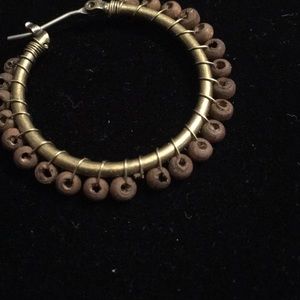 Avon Jewelry - Avon hoop wooden beaded earrings Avon Jewelry - Avon hoop wooden beaded earrings